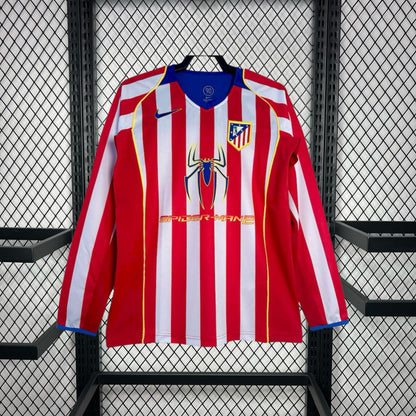 Camisa retrô de manga comprida do Atlético de Madrid 2004/05