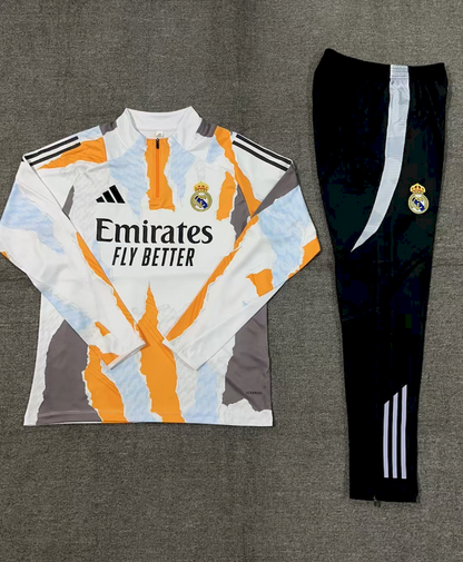 Suéter e calça infantil com zíper médio do Real Madrid 2024/25 14001