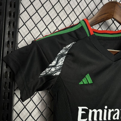 Kit reserva infantil do Arsenal 2024/25