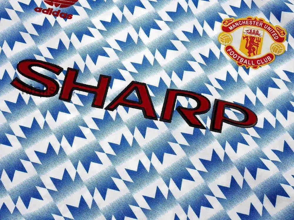 Camisa retrô de mangas compridas reserva do Manchester United 1990/92