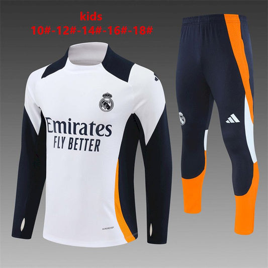 Suéter e calça infantil com zíper médio do Real Madrid 2024/25 14001