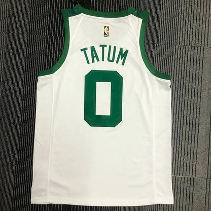 Camisa Jayson Tatum Masculina Branca 2021-22 75º Aniversário – Edição Clássica
