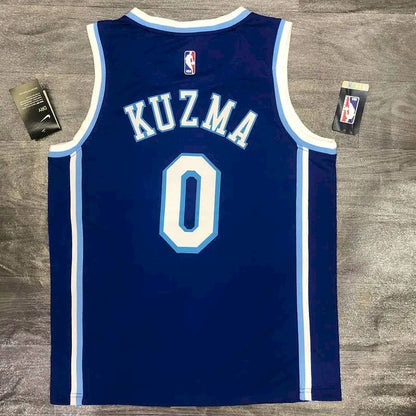Camisa Kyle Kuzma Azul Masculina Versão Jogador – Edição Clássica Retro
