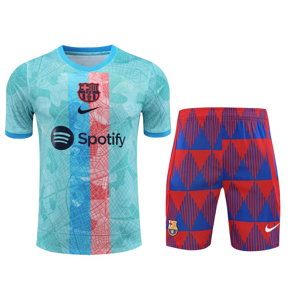 Camisa de treino adulto Barcelona 2023/24 + short 418