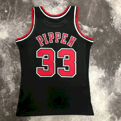 Camisa masculina M&amp;N 1998 Scottie Pippen preta retrô