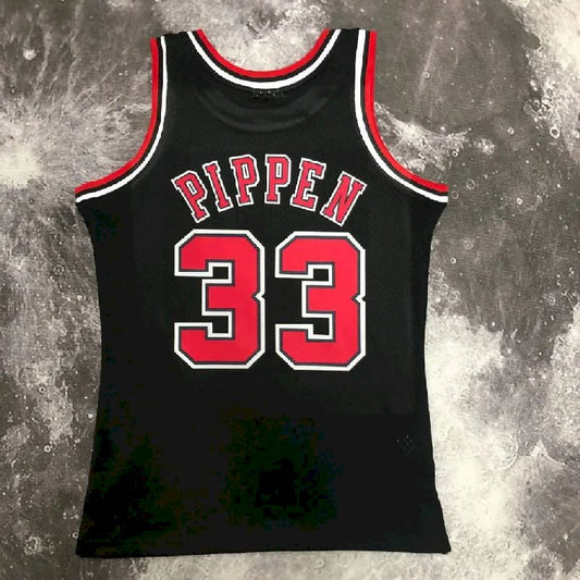 Camisa masculina M&amp;N 1998 Scottie Pippen preta retrô