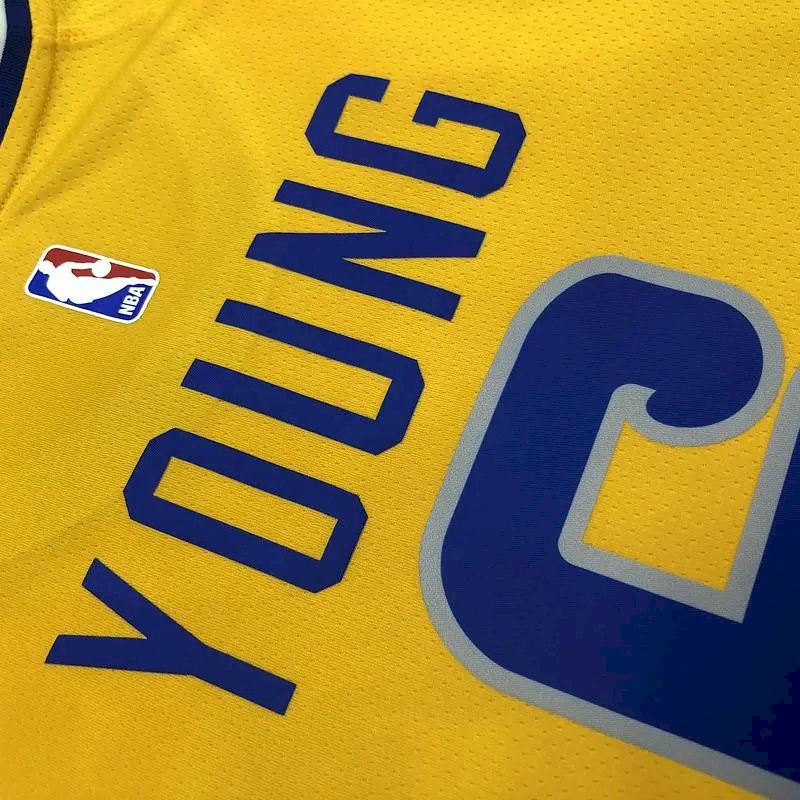 Camisa amarela masculina Nick Young versão jogador – Edição clássica