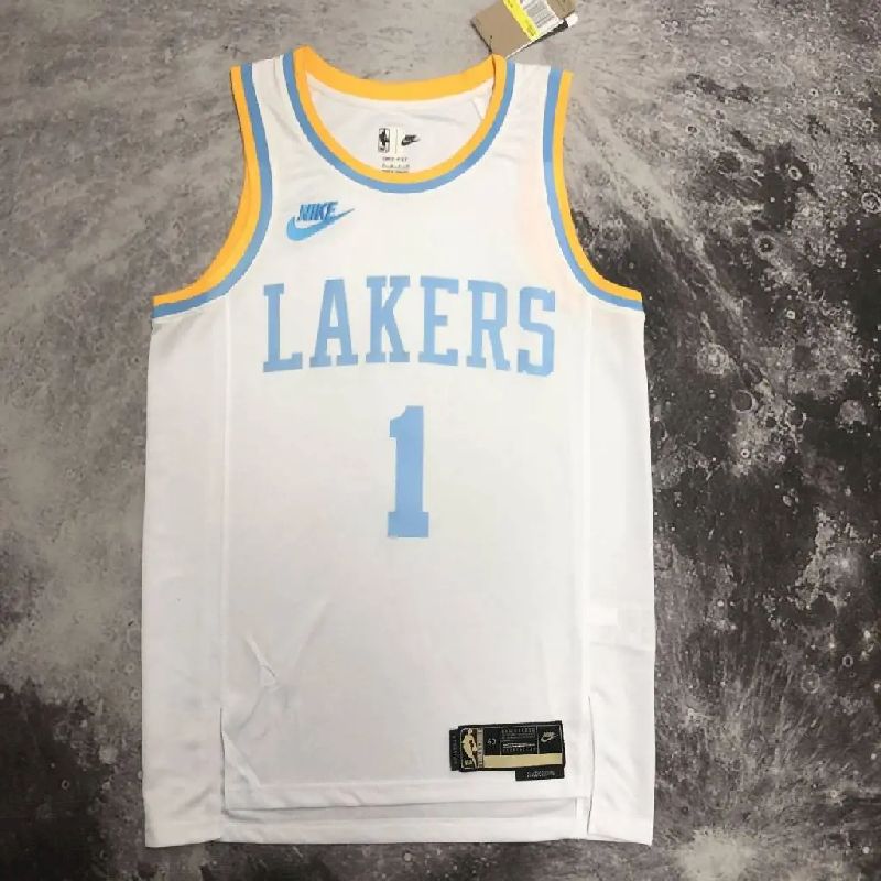 Men’s D’Angelo Russell White Retro Team Jersey