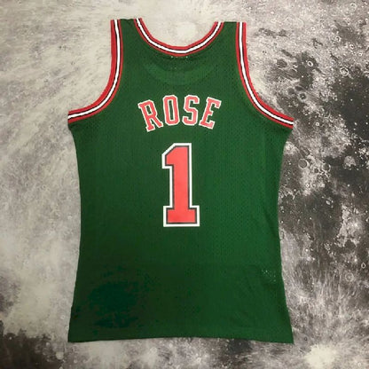 Camisa Masculina M&amp;N 08/09 Derrick Rose Verde Retro