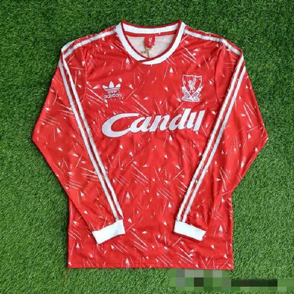 Camisa retrô de mangas compridas do Liverpool 1989/91 Home