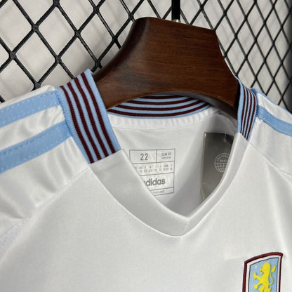 Uniforme reserva infantil do Aston Villa 2024/25